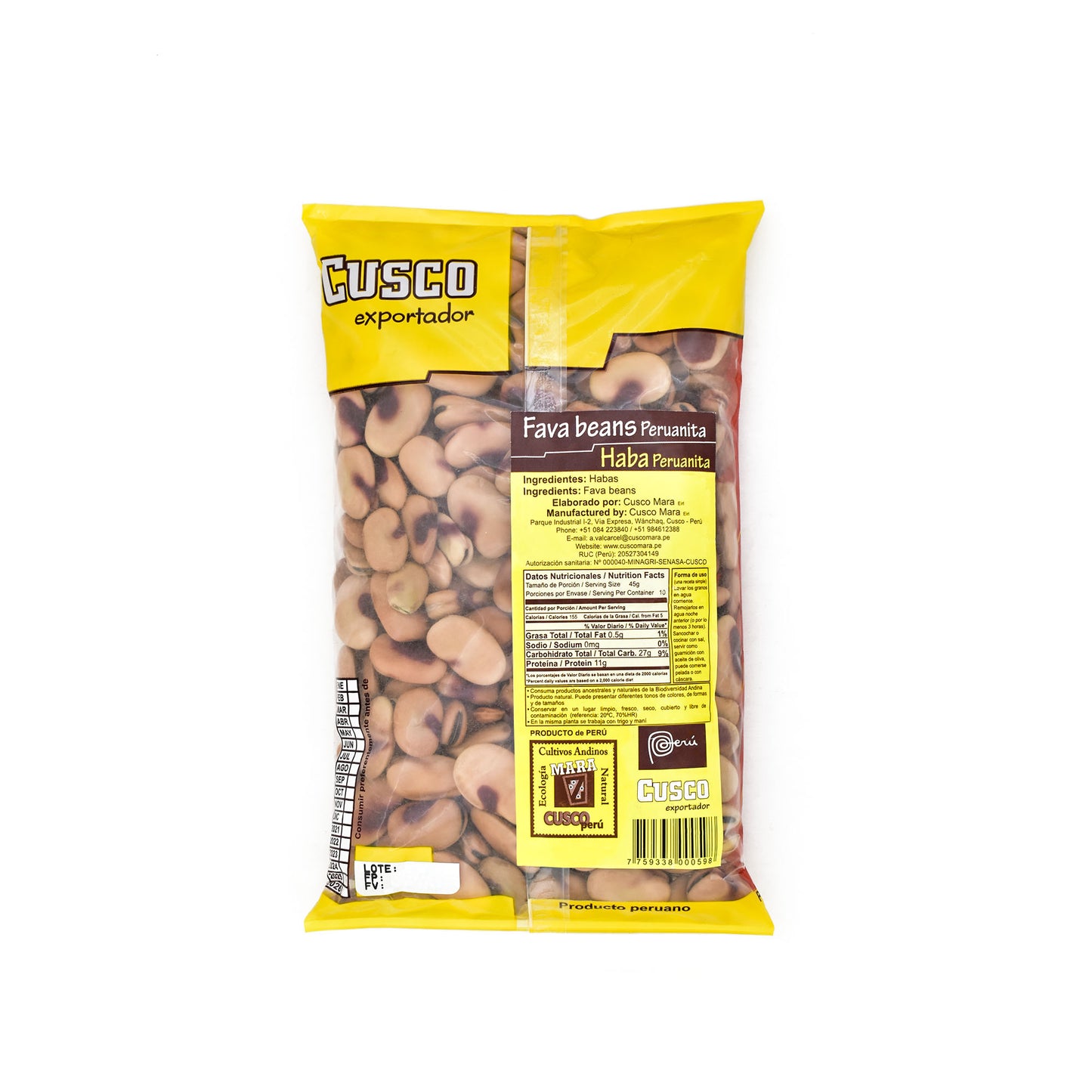 Dehydrated Peruvian broad bean x 454g